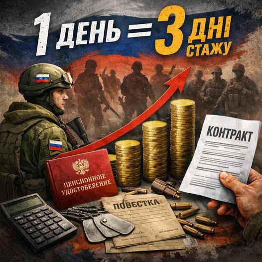 «1 ДЕНЬ = 3 ДНІ»: РФ ЗАПУСКАЄ НОВУ ФОРМУЛУ ДЛЯ РОЗШИРЕННЯ МОБІЛІЗАЦІЙНОГО РЕСУРСУ